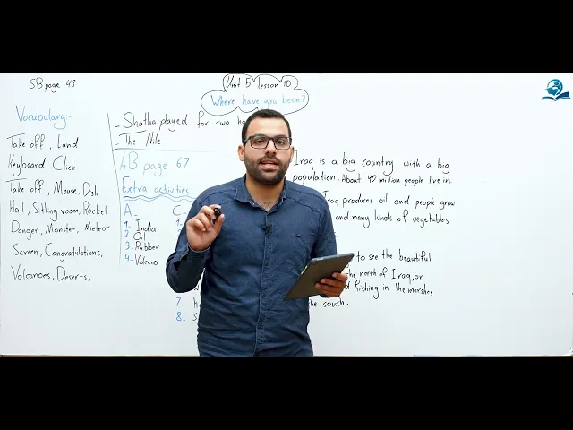⁣مادة اللغة الإنكليزية للصف الاول المتوسط : الوحدة الخامسة : الدرس العاشر