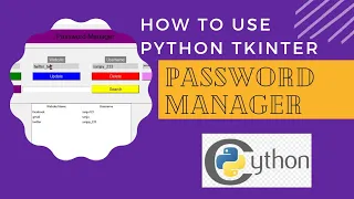 Password Manager Using Tkinter Python Project Complete Code