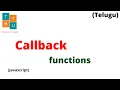 Callback Functions in Javascript in Telugu