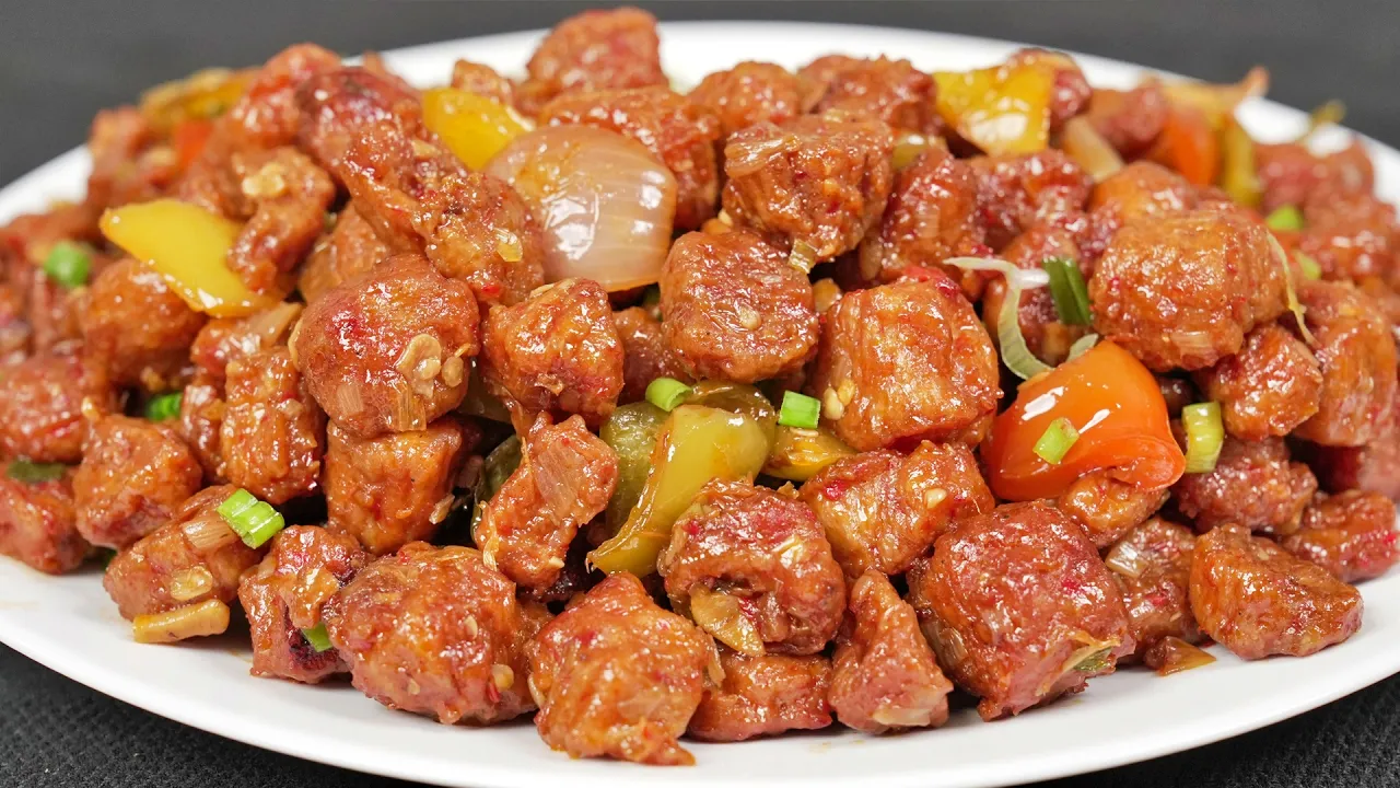 Soya Chili Manchurian   Street Style Soya Chili   Soya Chunks Recipe