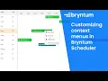 Customizing context menus in Bryntum Scheduler