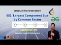 952 Largest Component Size by Common Factor Leetcode 952 Graph DSU DFS DSA