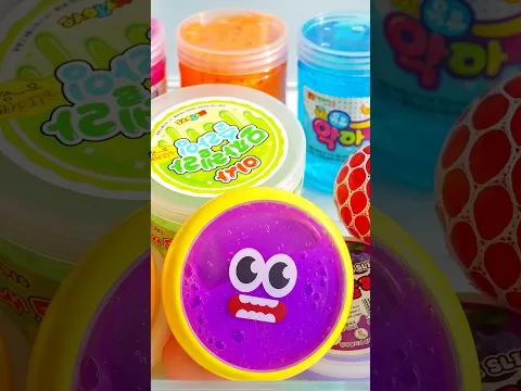 Satisfying Video l Mixing All My Slime Slime Making Smoothie ASMR l RainbowToyTocToc shorts01