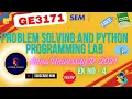 GE3171 - Problem Solving and Python Programming Lab Ex No 4 Python Program for Lists Tuples Manual