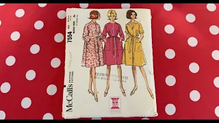 Vintage Sewing a McCalls 1960s Pattern 7554