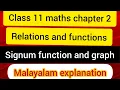 Plus one maths relations and functions chapter 2 Signum function in class 11 malayalam