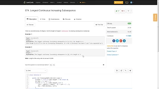 Technical Interview Question Longest Continuous Increasing Subsequence LeetCode