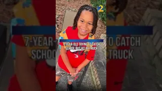 7 year old trying to catch school bus hit by truck