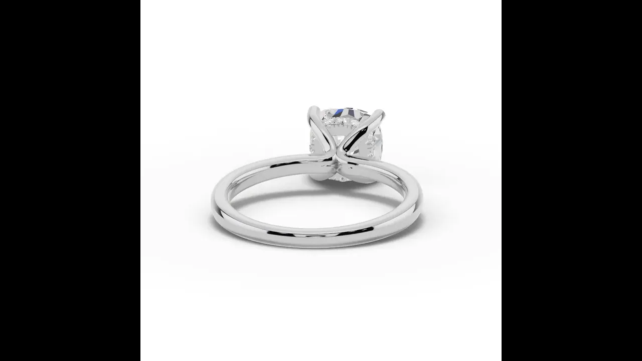 Cushion Lustre Hidden Halo Solitaire