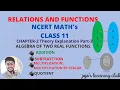 RELATIONS AND FUNCTIONS Math s Class 11 Chapter 2 Part-3 Algebra of two real functions