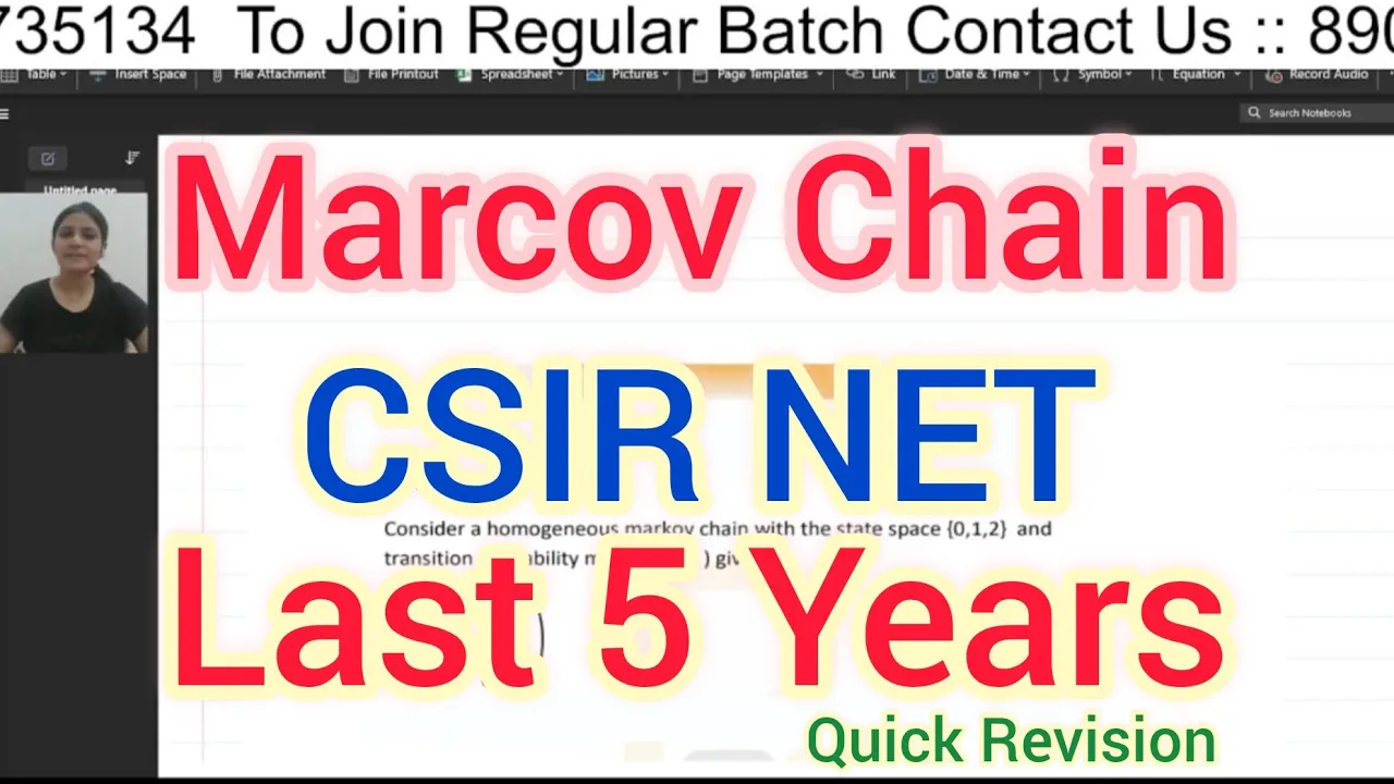 Marcov Chain Last Five Year CSIR NET Mathematics Exam Quick Revision | Marcov Chain Solution by PMA