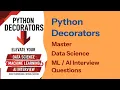 Python Decorators Explained for Data AI Interviews Real ML Pipeline Example