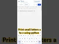 How to print small letters a to z using in python CodingWit hiruBhai