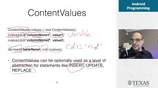 Using SQLite on Android slides