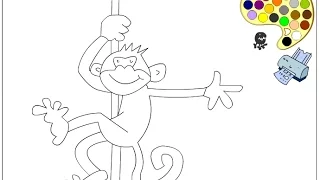 Monkey Coloring Pages for Kids - Monkey Coloring Pages