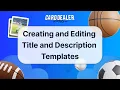 Creating and Editing Title Description Templates in Card Dealer Pro