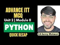 Python - All MCQ Advance ITT Module II New Course