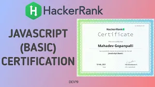JavaScript Basic Certification Hackerrank Certifications