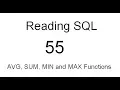 AVG SUM MIN and MAX Functions SQL Tutorial 55