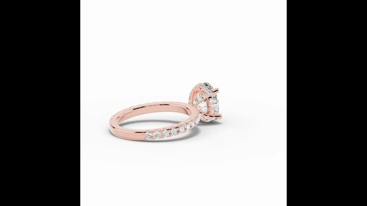 Oval Coronet Diamond Crown Engagement Ring