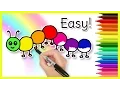 How to Draw a CATERPILLAR Coloring Page for Kids