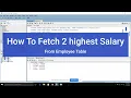 SQL Tricks How to get 2nd Highest Salary From Employee Table