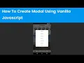 How To Create Modal Using Vanilla Javascript