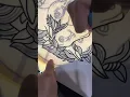 Lining a tattoo flash painting with a nib