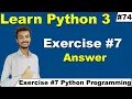 Exercise answer Python programming Python Tutorial for beginners in Hindi Urdu Cyber warriors