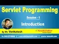 Servlet Tutorial Introduction to Servlets Servlet Programming Part-1 by Mr Venkatesh