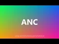 ANC - Medical Meaning