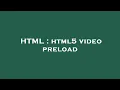 HTML html5 preload