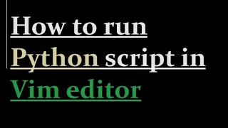 How to run python script in Vim