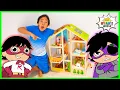 Ryan Plays with Giant Doll House Superhero Story