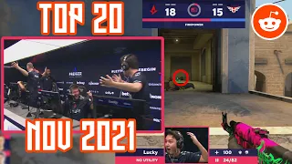 Top 20 Most Upvoted CS GO Reddit Clips of November 2021
