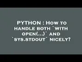 PYTHON How to handle both with open and sys stdout nicely