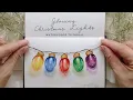 Glowing Christmas Lights in Watercolor for Christmas Card Ideas