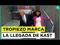 Lagu Casi sufre un accidente: José Antonio Kast tuvo un accidentado ingreso al debate de Anatel 2025