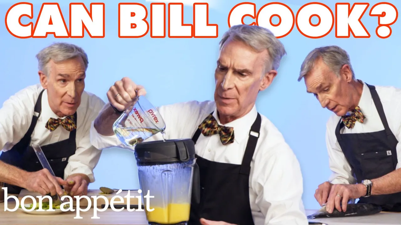 Can Bill Nye Cook? 7 Kitchen Challenges   Culinary Schooled   Bon Apptit