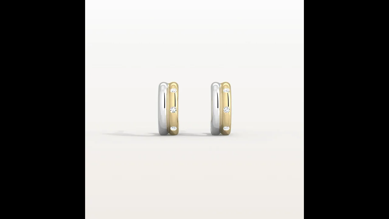 Lab-grown Diamond Half Hoop Stud Earrings in Sterling Silver