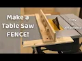 EASIEST TABLE SAW FENCE Quick simple and affordable