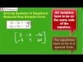 Systems of Equations RREF