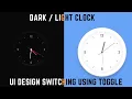 analog clock with dark mode and light mode using html css and java script
