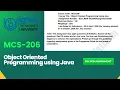 MCS - 206 solved assignment object Oriented Programming using Java