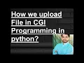How we uploading File in CGI Programming in python