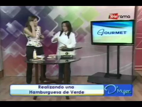 Realizando una hamburguesa de verde