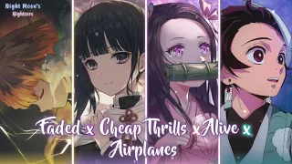 nightcore faded cheap thrills alive airplanes switching vocals lyrics