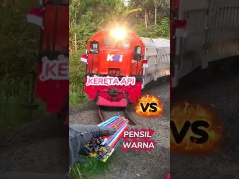 KERETA API VS PENSIL WARNA UNTUK SEKOLAH #shorts #keretaapi #viralvideo #pensilwarna
