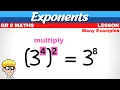 Exponents Grade 8 Bracket Power Of