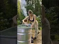 Lagu Off Grid “Hippie” Hot Tub, pt. 2 Wood Fired Bath #shorts #youtubeshorts #hottub #offgrid